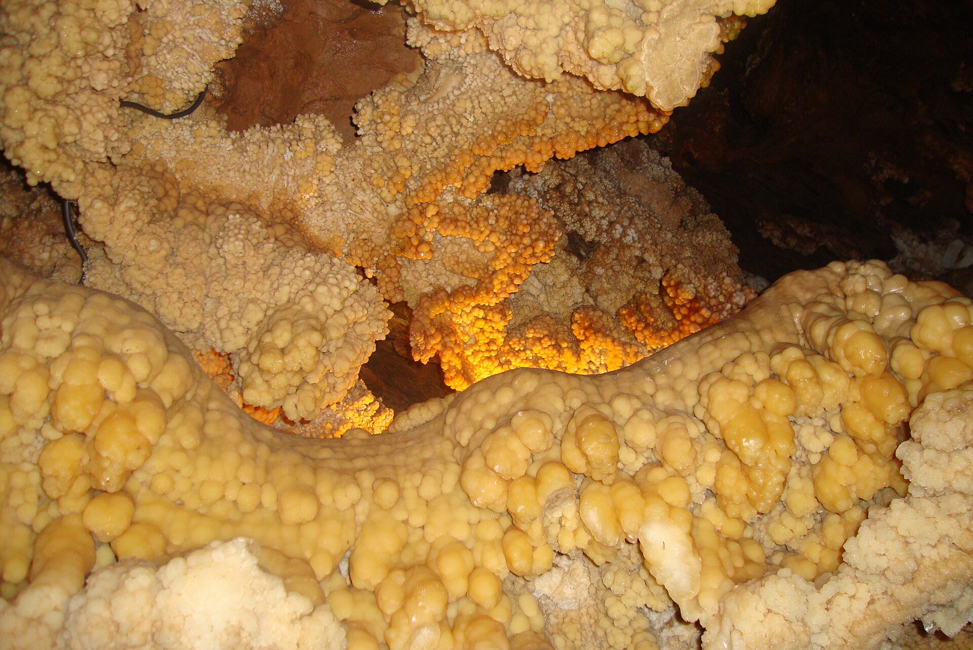 Boats in Alisadr Cave.