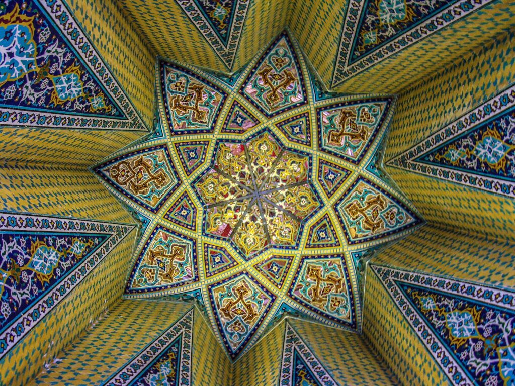 Tilework inside the tomb.