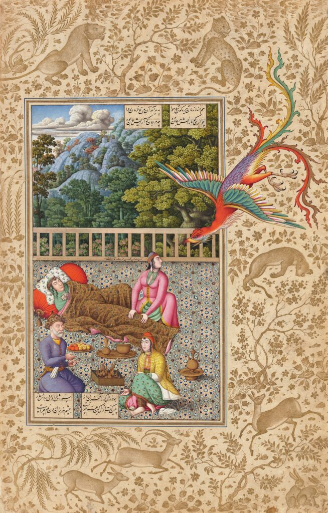 The Simorgh arrives to help at the birth of Rostam.