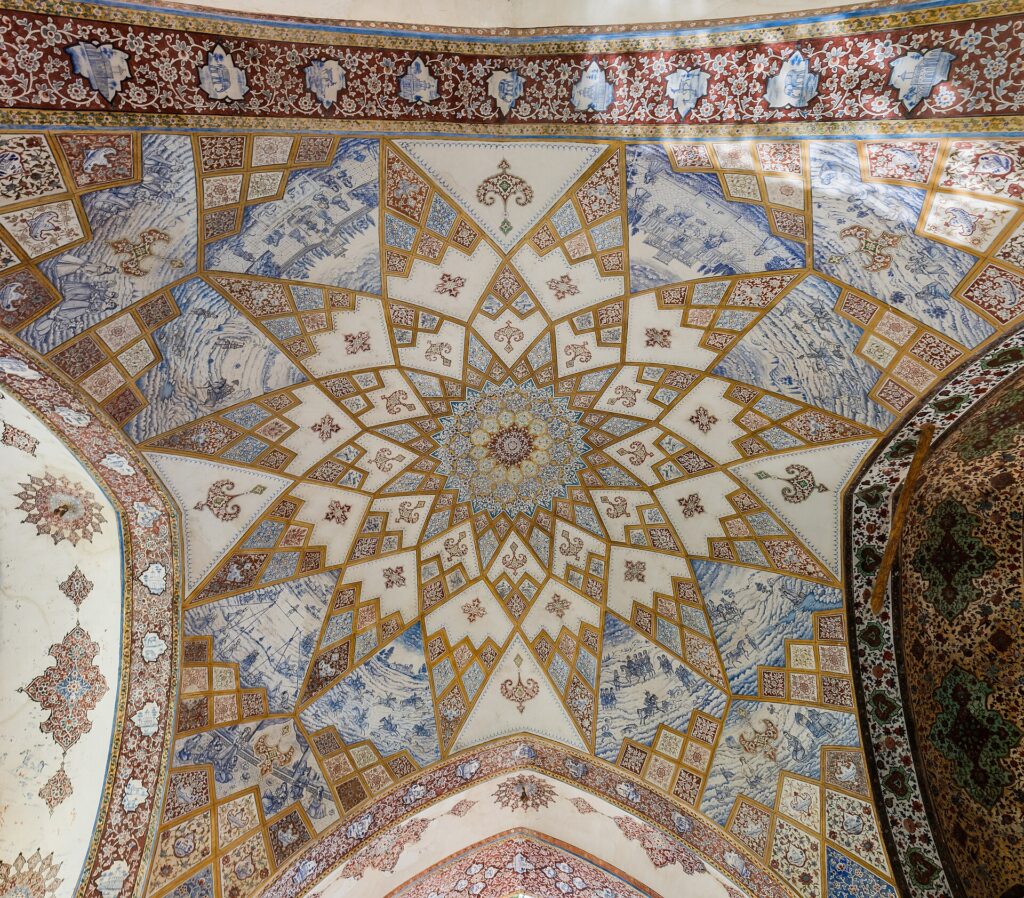 Painted ceiling in the pavilion.