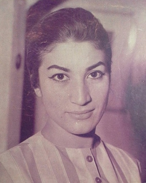 A portrait of Forough Farrokhzad.