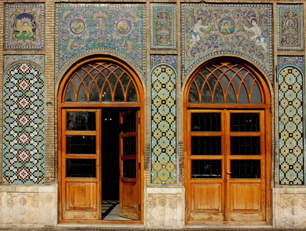 A decorated door at Golestan.