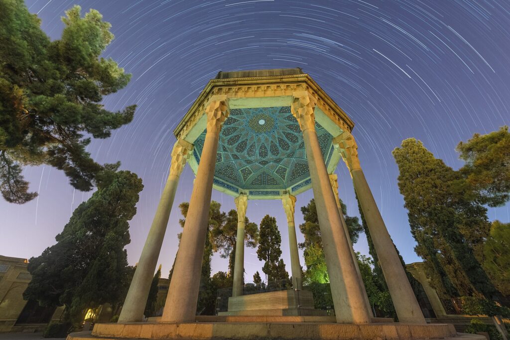 The Hafezieh under the night sky.