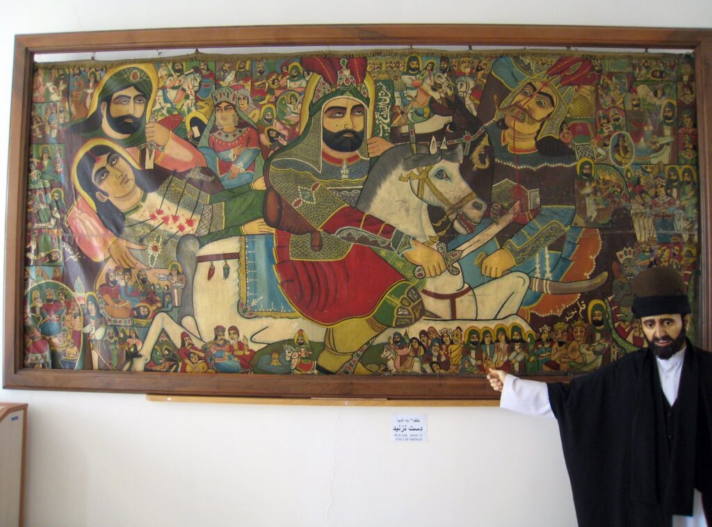 A naqqali performance depicted at the Moharram Museum.