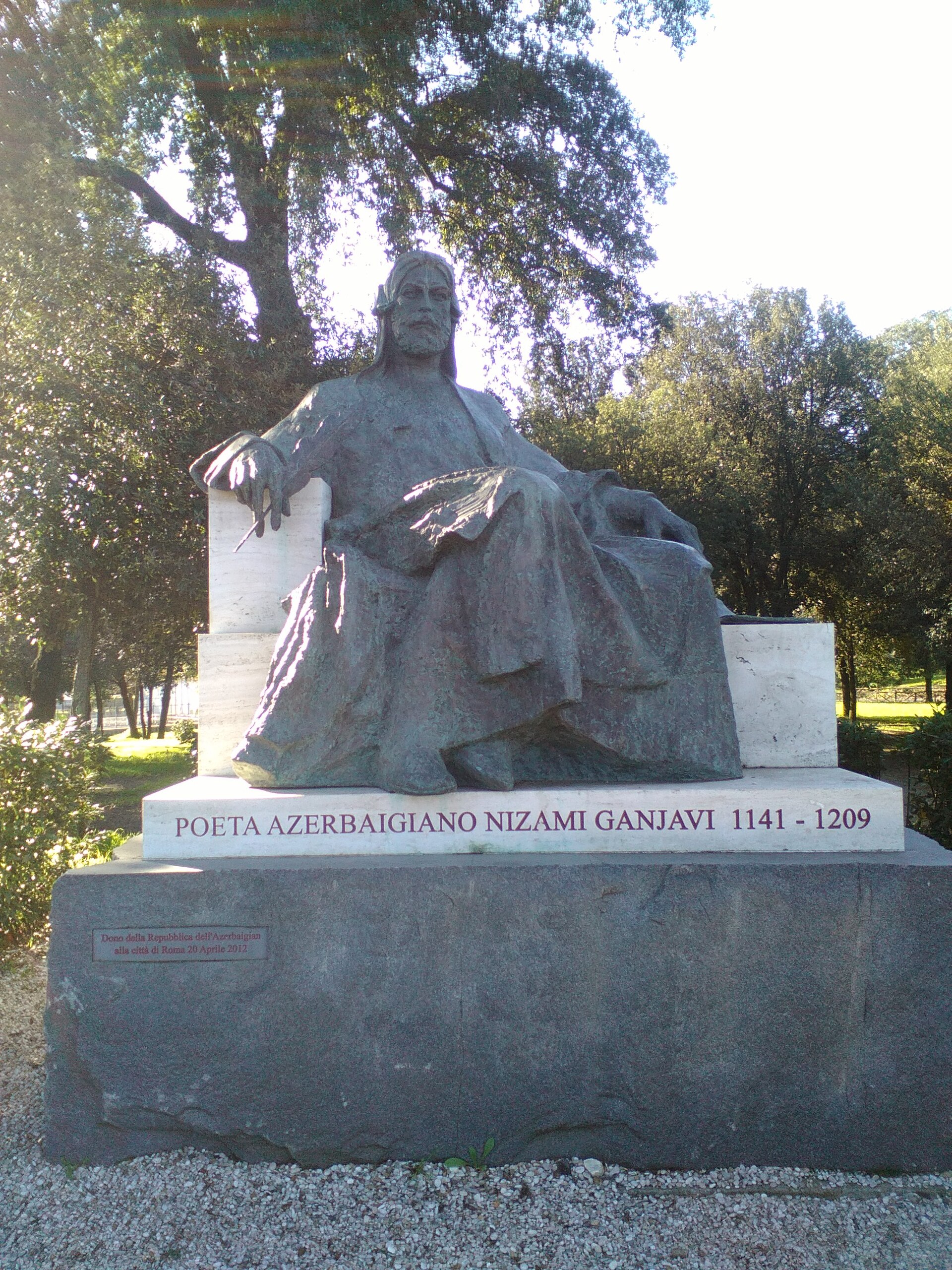 A statue of Nizami Ganjavi in Rome.