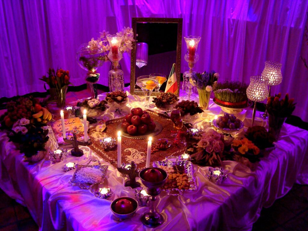 A haft-sin table set in the Netherlands.