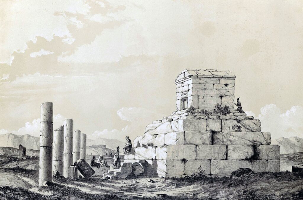 Pasargadae as drawn by Eugène Flandin in the 1840s.