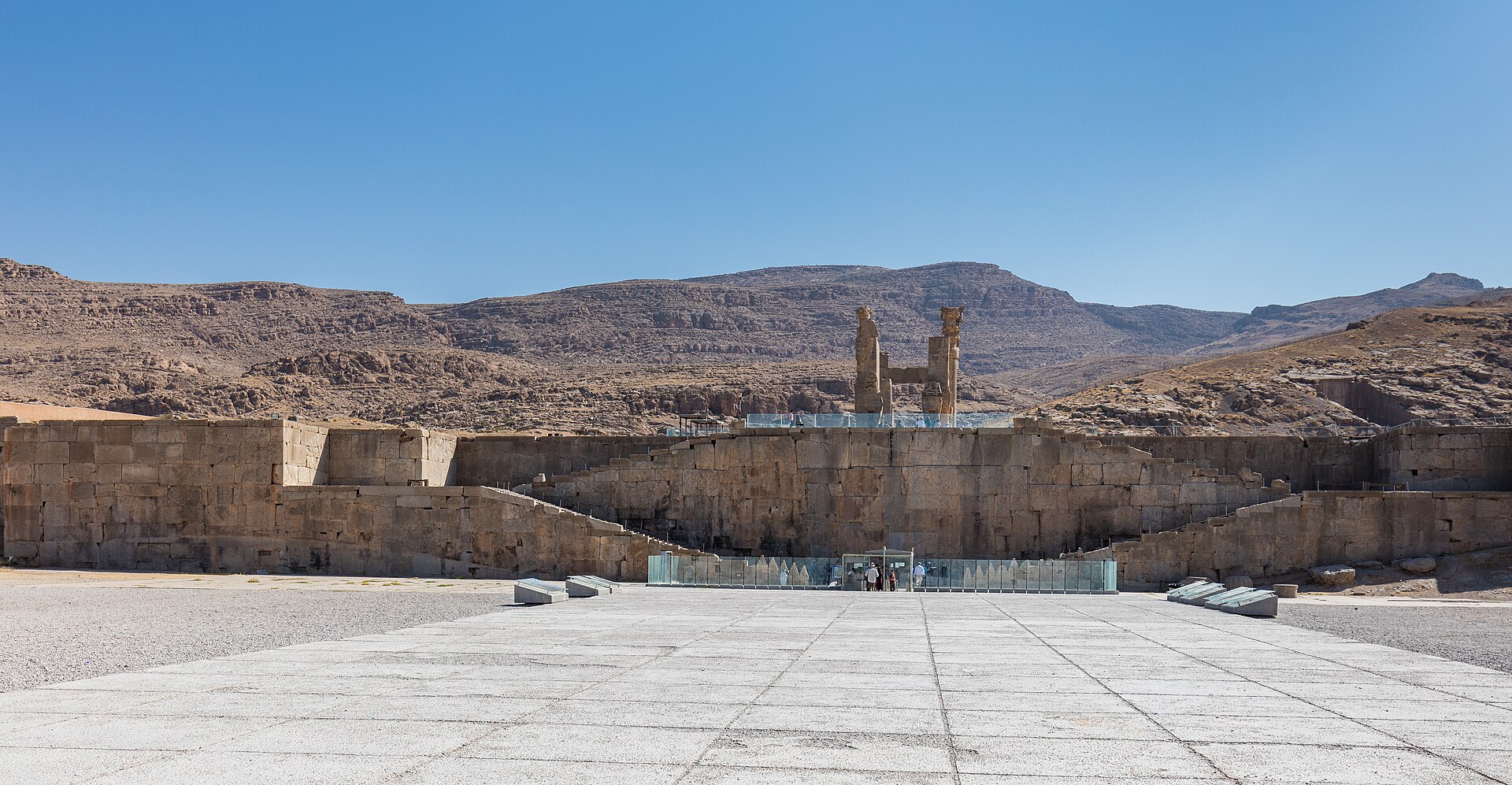 The terrace of Persepolis below Kuh-e Rahmat, the Mountain of Mercy.