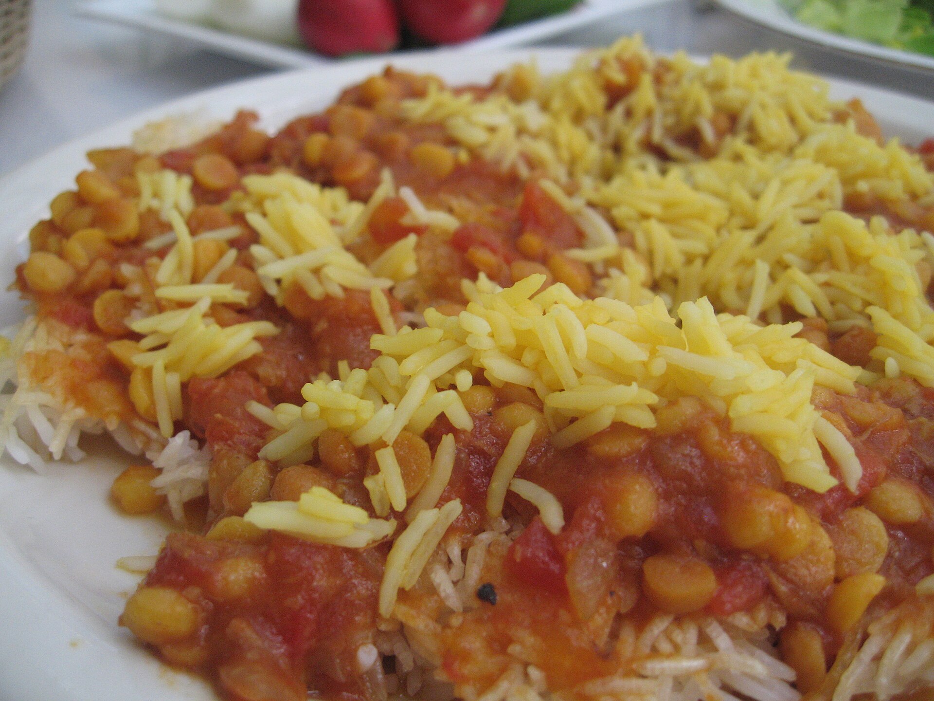 Tahdig, the crisp rice crust.