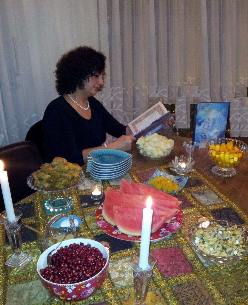 Reading Hafez on Yalda night.
