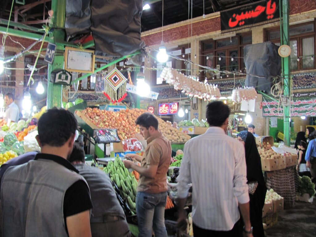 Fruit stalls in the bazaar.