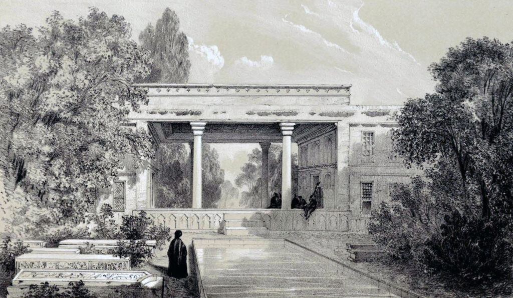 The tomb in the 1840s, drawn by Eugène Flandin.