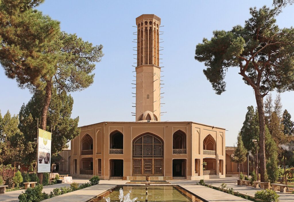 The windcatcher pavilion of Dowlatabad Garden.